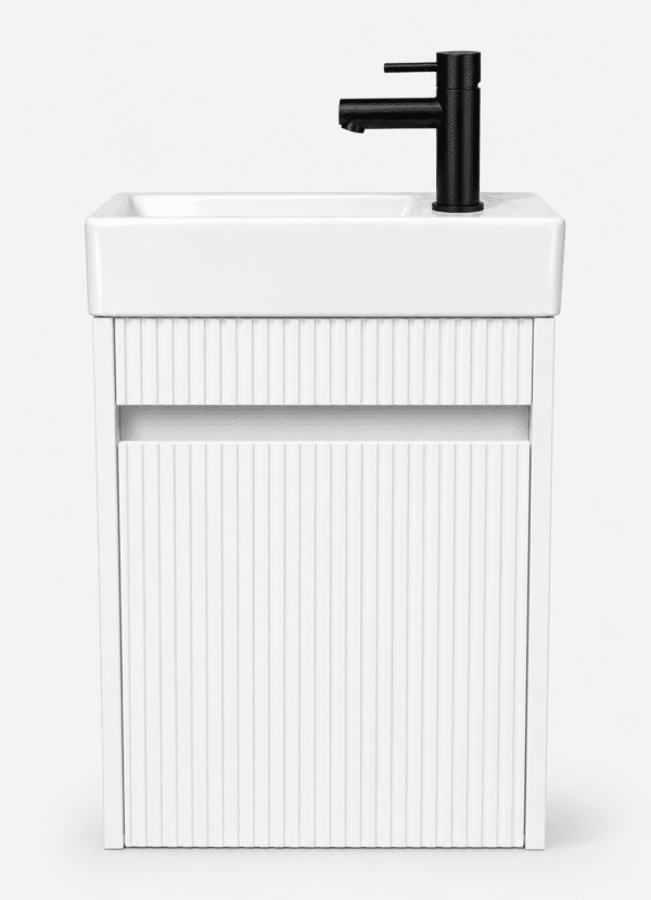 STELLAR NOBLE toiletmeubelset 40 × 22,5 × 63 cm hoogglans wit kraan zwart