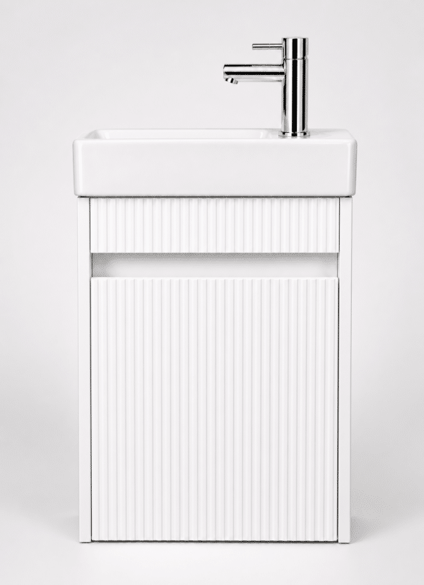 STELLAR NOBLE toiletmeubelset 40 × 22,5 × 63 cm hoogglans wit kraan chroom