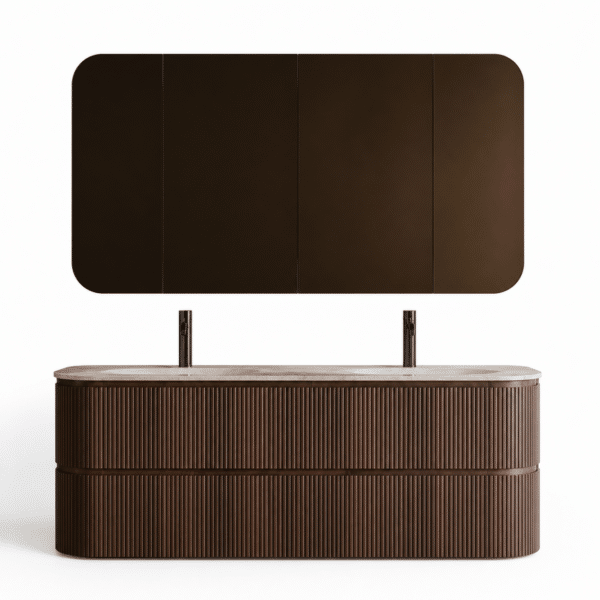 STELLAR TWINCURVA III badkamermeubelset 160 × 49 × 56,5 cm donker walnoot