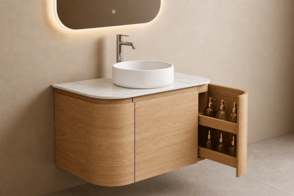 STELLAR CURVA badkamermeubelset 79 × 49 × 36 cm naturel eik
