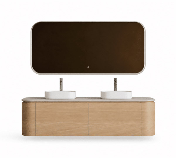 STELLAR CURVA badkamermeubelset 119 × 49,5 × 48 cm naturel eik