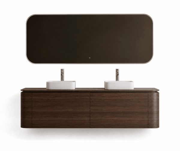STELLAR CURVA badkamermeubelset 119 × 49,5 × 48 cm donker walnoot