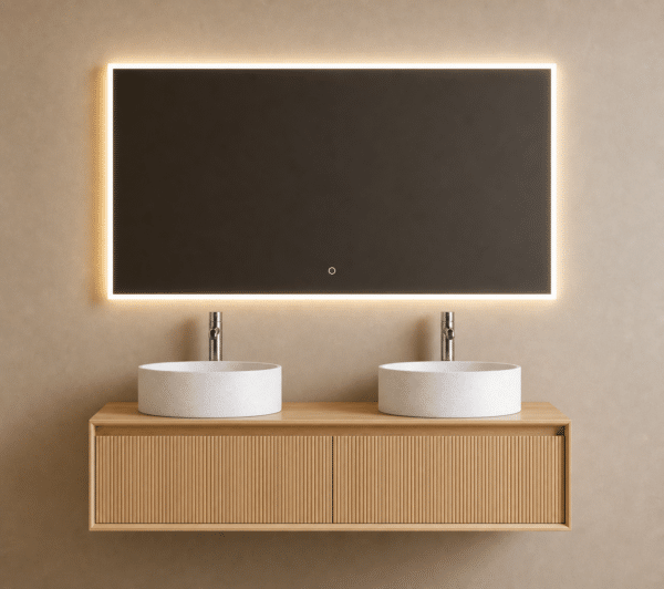 STELLAR FLOATING badkamermeubelset 120 × 50 × 30 cm naturel eik