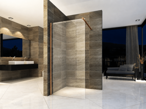 ZIMMER CRISTAL douchewand 160 × 200 cm koperbruin