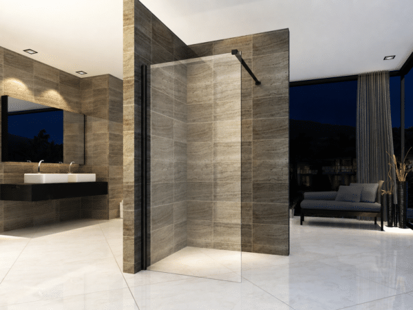 ZIMMER CRISTAL douchewand 160 × 200 cm mat zwart