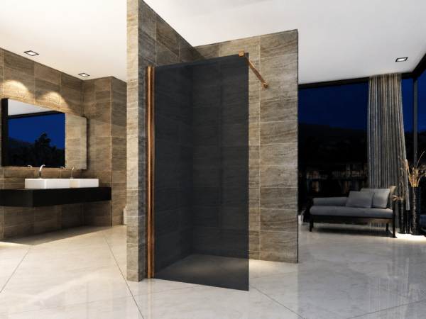 ZIMMER SMOKE douchewand 160 × 200 cm koperbruin